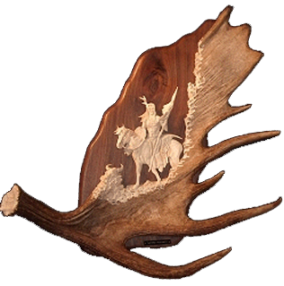 Hand Carved Moose Antler Moose